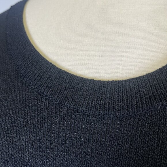 Vintage St. John Basics Santana Knit Sweater Short Sleeve Crew Neck Black Medium - Picture 7 of 9